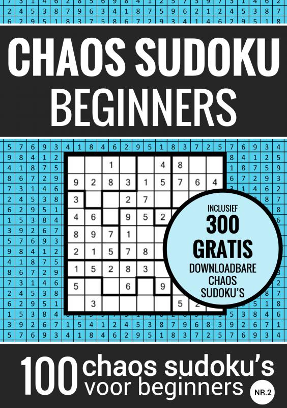 Omslag van Sudoku Makkelijk: CHAOS SUDOKU - nr. 2 - Puzzelboek met 100 Makkelijke Puzzels voor Volwassenen en Ouderen