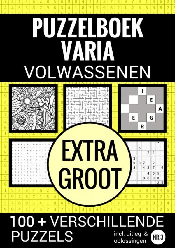 Omslag van Puzzelen voor Volwassenen - Varia Extra Groot - NR. 3