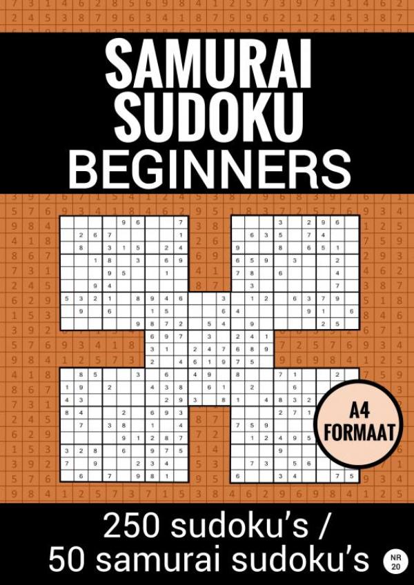 Omslag van SAMURAI SUDOKU - Makkelijk - nr. 20 - Puzzelboek met 100 Makkelijke Puzzels voor Volwassenen en Ouderen