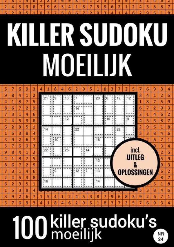 Omslag van SUDOKU KILLER - Moeilijk - Puzzelboek met 100 Moeilijke Puzzels voor Volwassenen en Ouderen