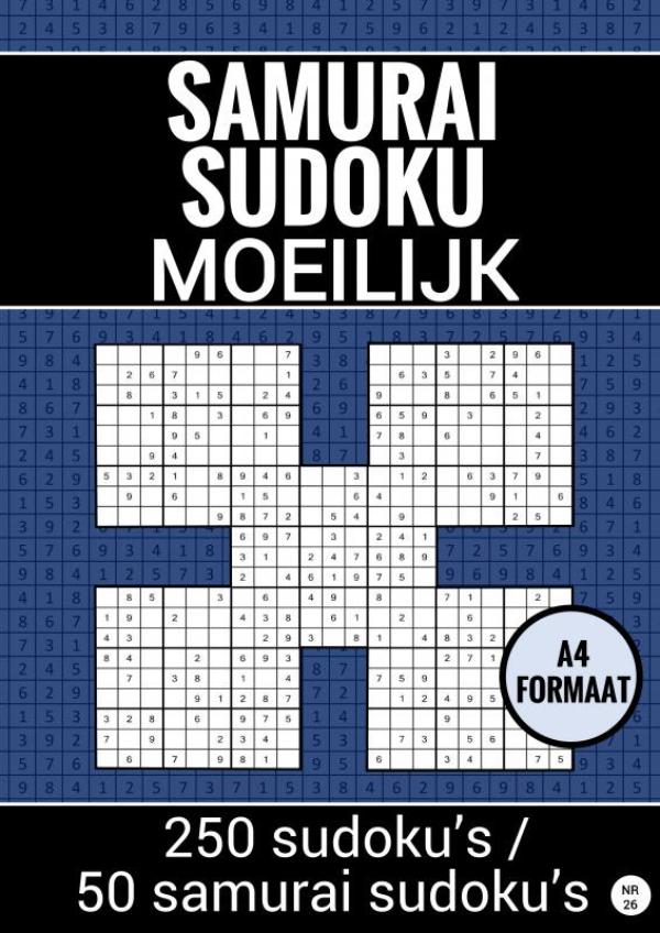 Omslag van Sudoku Moeilijk: Samurai Sudoku Puzzels - nr. 26