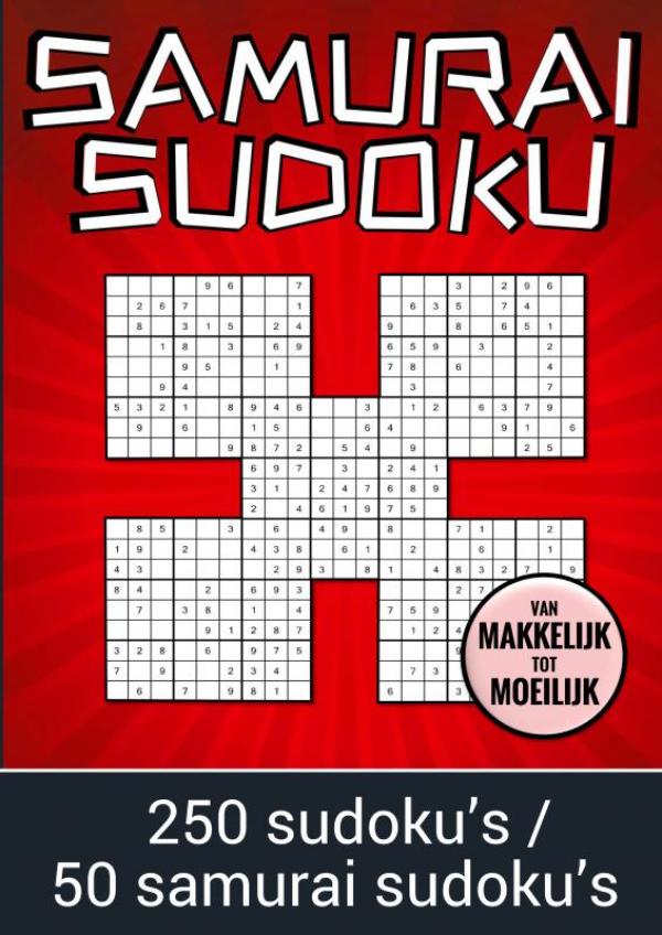 Omslag van Samurai Sudoku - van Makkelijk tot Moeilijk - 250 Sudoku's / 50 Samurai Sudoku's