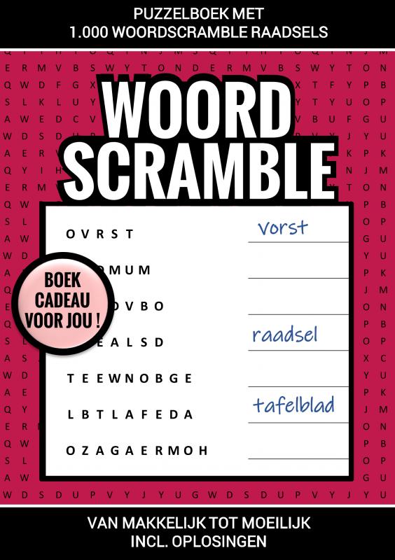 Omslag van Boek Cadeau voor Jou! - Puzzelboek met 1.000 Woord Scramble Raadsels