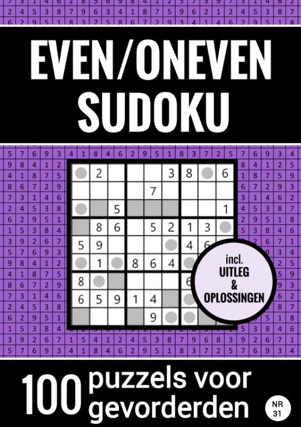 Omslag van Even/Oneven Sudoku - Nr. 31 - 100 Puzzels voor Gevorderden