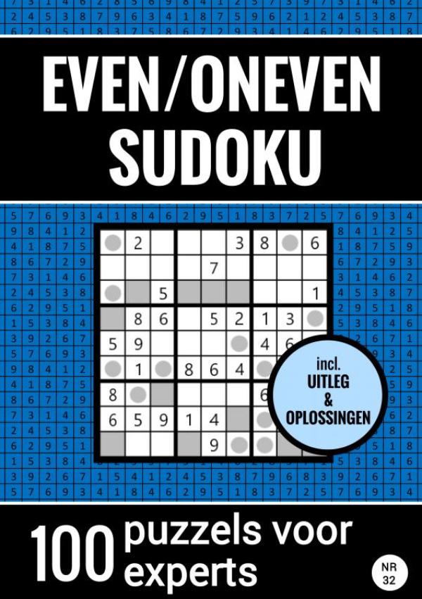 Omslag van Even/Oneven Sudoku - Nr. 32 - 100 Puzzels voor Experts