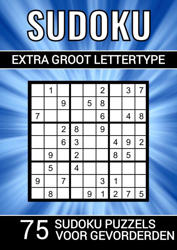 Omslag van Sudoku Extra Groot Lettertype - 75 Sudoku Puzzels voor Gevorderden