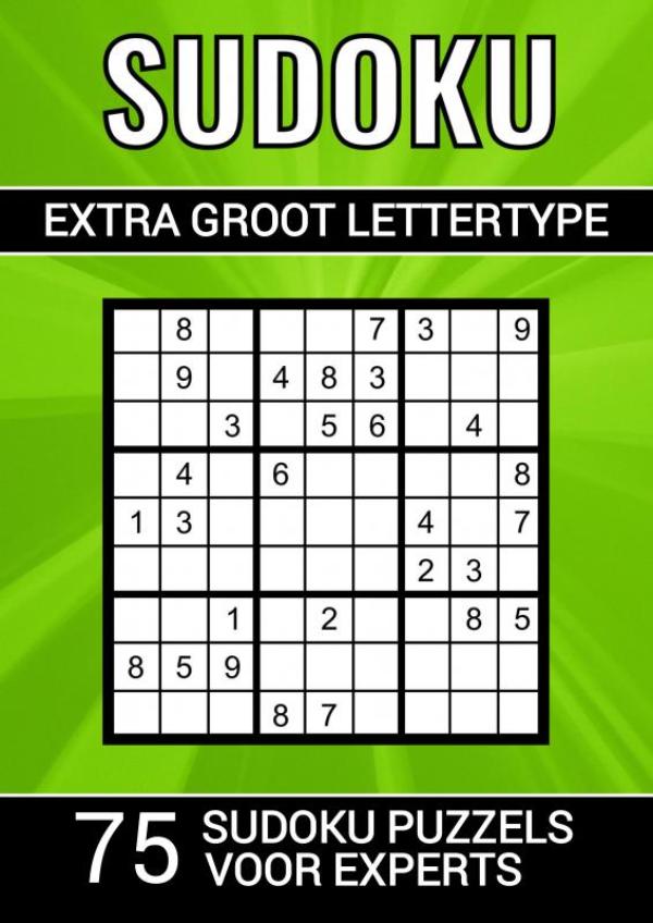 Omslag van Sudoku Extra Groot Lettertype - 75 Sudoku Puzzels voor Experts