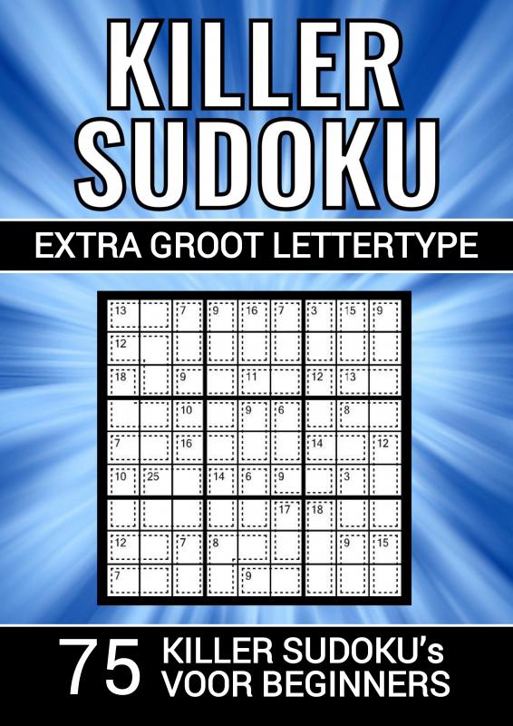 Omslag van Killer Sudoku - Extra Groot Lettertype - 75 Puzzels voor Beginners
