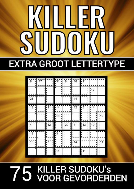 Omslag van Killer Sudoku - Extra Groot Lettertype - 75 Puzzels voor Gevorderden