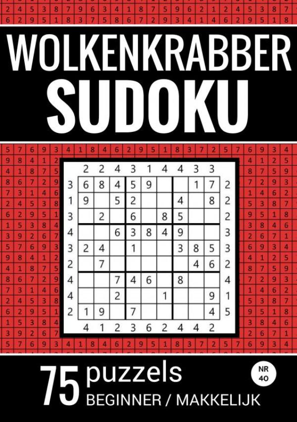 Omslag van Wolkenkrabber Sudoku - Nr. 40 - 75 Puzzels - Beginner / Makkelijk