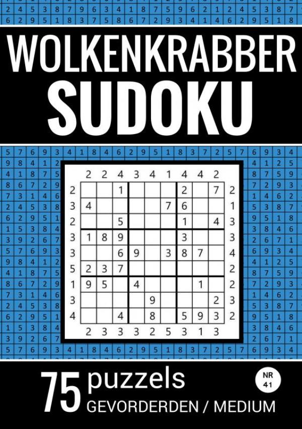 Omslag van Wolkenkrabber Sudoku - Nr. 41 - 75 Puzzels - Gevorderden / Medium