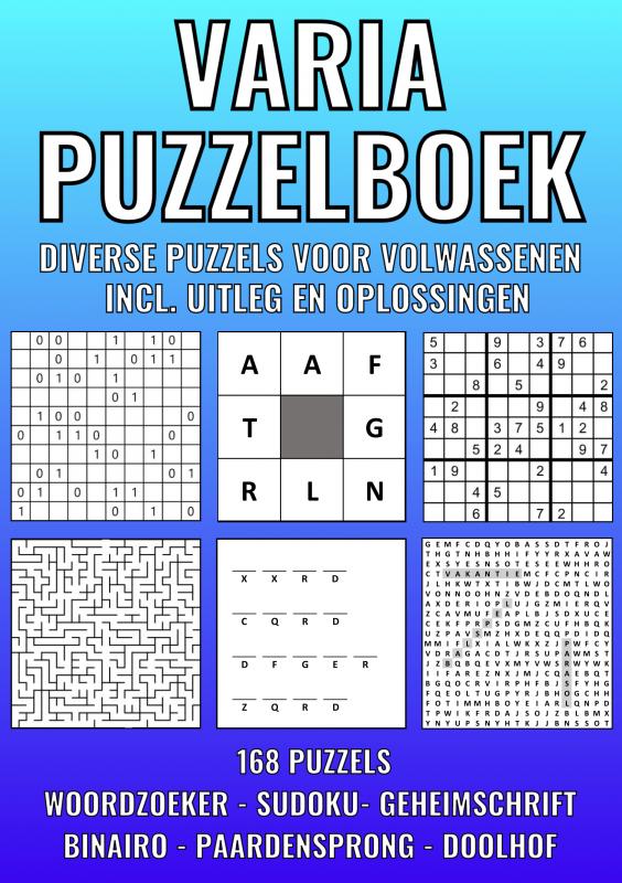 Omslag van Varia Puzzelboek - Diverse Puzzels voor Volwassenen - Incl. Uitleg en Oplossingen - Nr. 41
