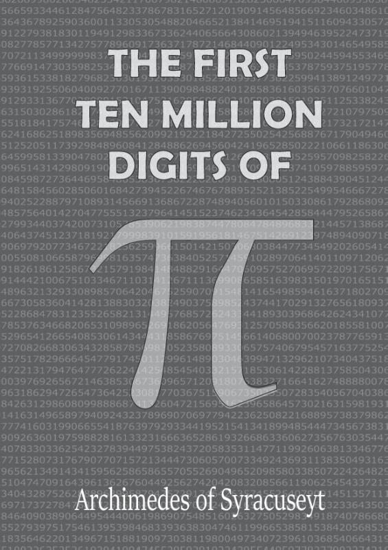 Omslag van THE FIRST 10 MILLION DIGITS OF PI