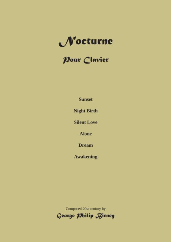 Omslag van Piano Nocturne: Composition Musical Score