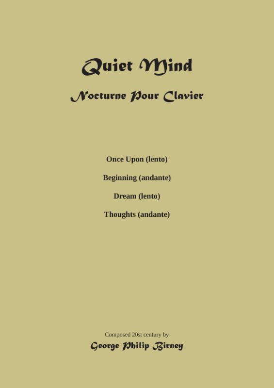 Omslag van Quiet Mind Nocturnina pour Clavier