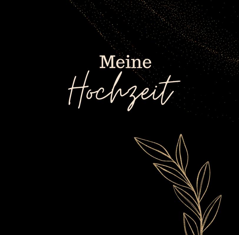 Omslag van Meine Hochzeit- Hochzeitsgästebuch BLACK Premium Hardcover 78 Seiten
