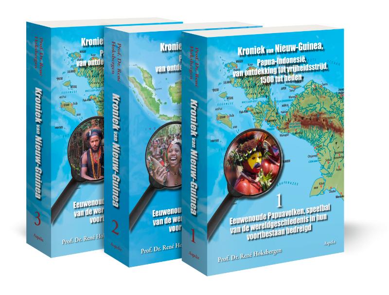 Omslag van Kroniek van Nieuw-Guinea, Papua-Indonesië - van ontdekking tot vrijheidsstrijd, 1500 tot heden.