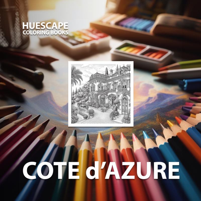 Omslag van Huescape Kleurboek voor volwassenen - Cote d'Azure