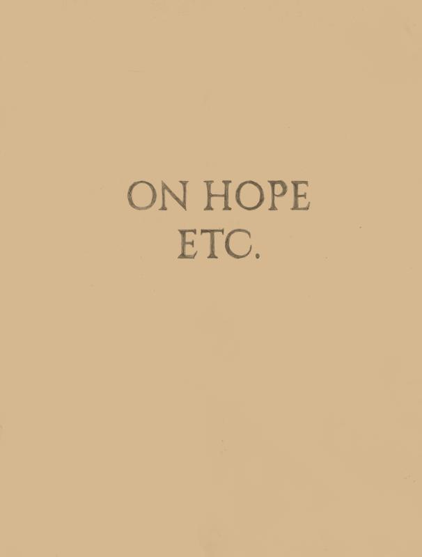 Omslag van Elke Andreas Boon. On Hope Etc.