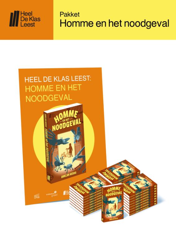Omslag van Schoolpakket Heel De Klas Leest 2026 - Homme en het noodgeval (PO groep 5-6)