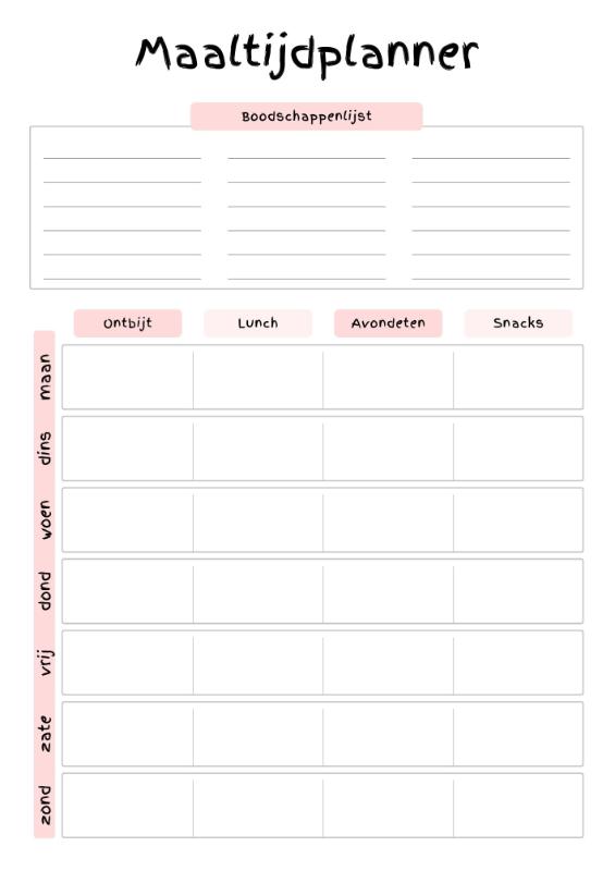 Omslag van Maaltijdplanner