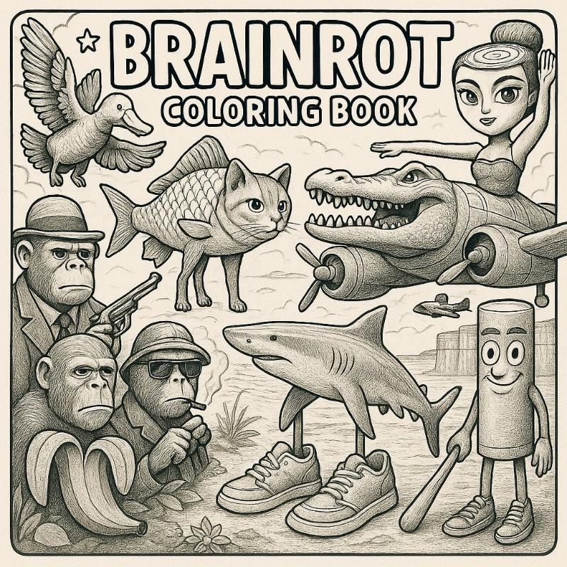 Omslag van Brainrot Coloring Book