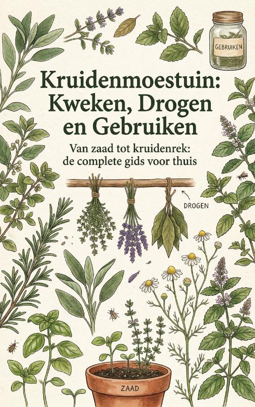 Omslag van Kruidenmoestuin: Kweken, Drogen en Gebruiken