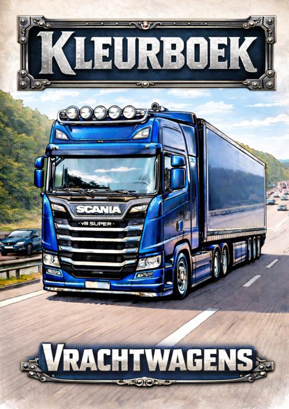 Omslag van Kleurboek, Vrachtwagens