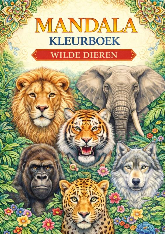 Omslag van Mandala Kleurboek, Wilde dieren