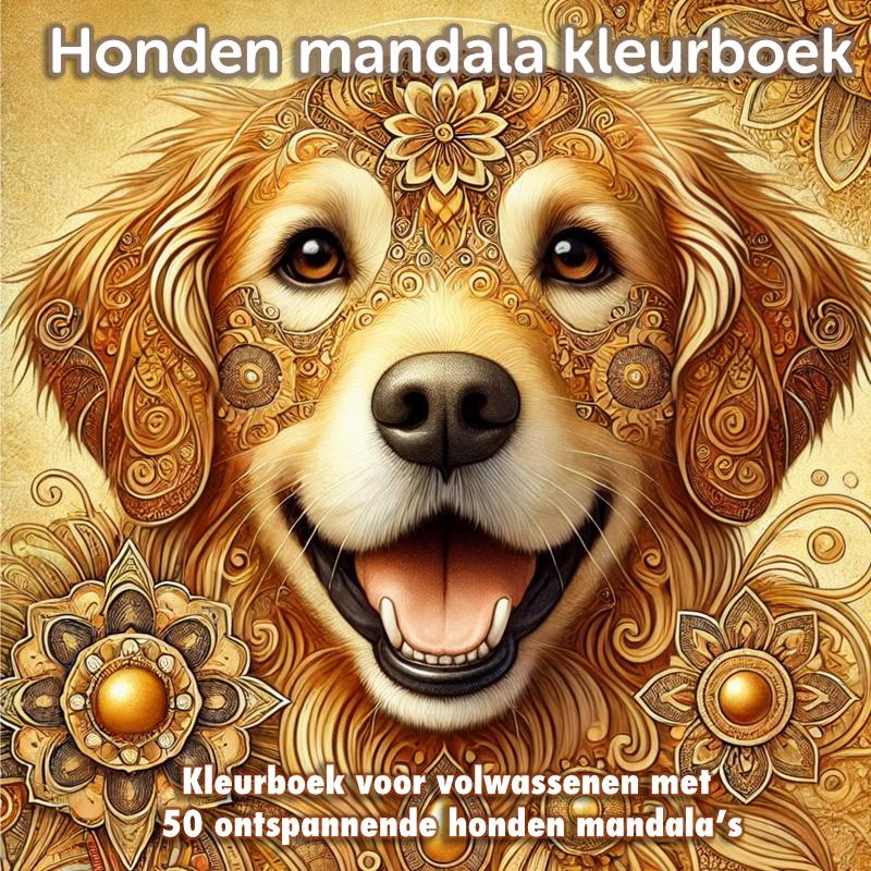 Omslag van Honden mandala kleurboek voor volwassenen