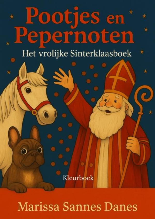 Omslag van Pootjes vol Pepernoten – Het Grote Franse Bulldog Kleurboek