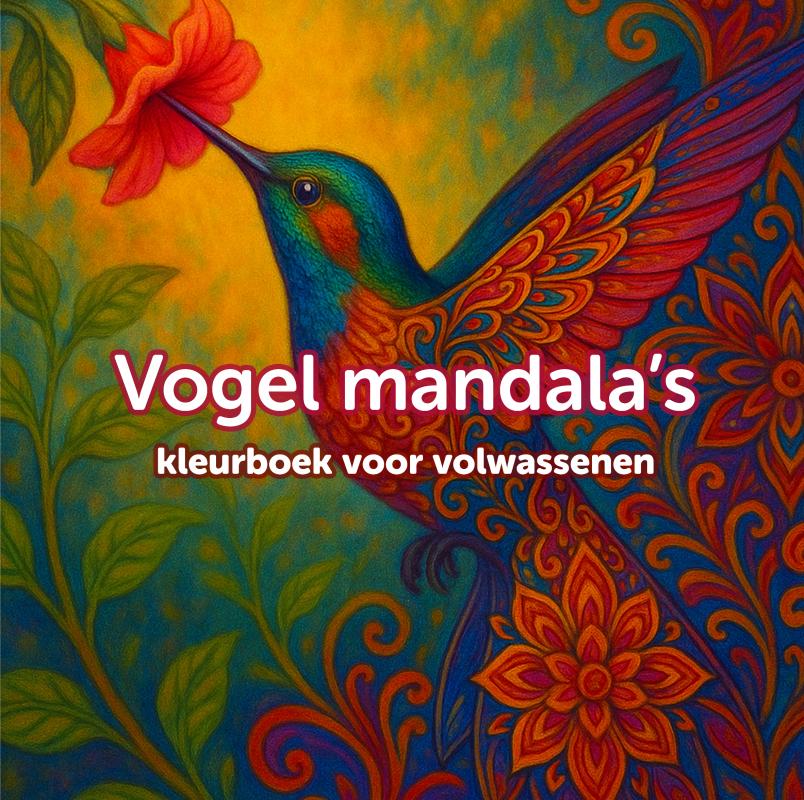 Omslag van Mandala vogel kleurboek voor volwassenen