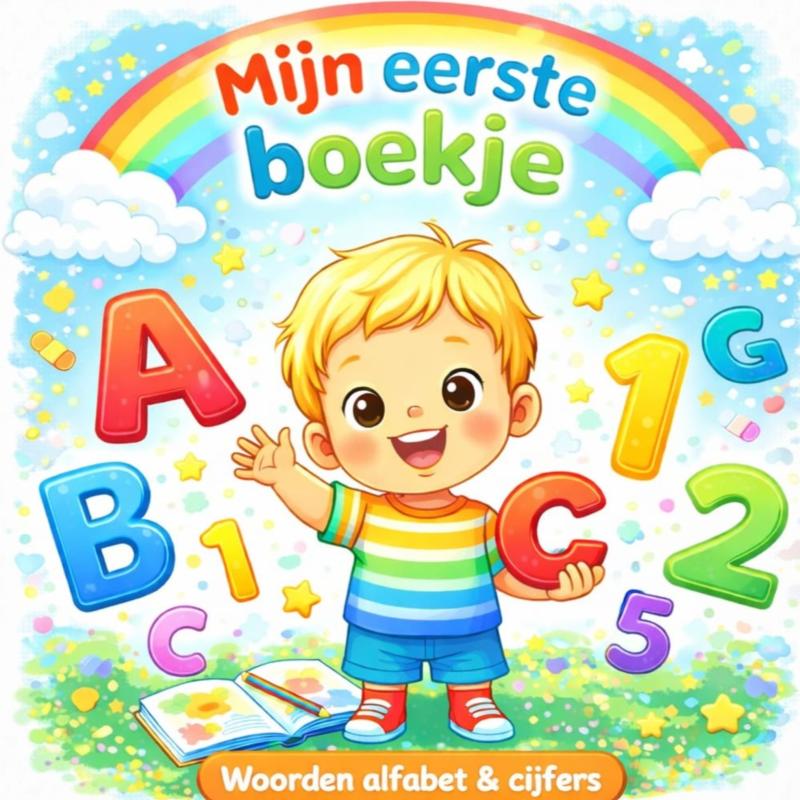 Omslag van Peuterboekje, Leren lezen. woorden alfabet & cijfers.