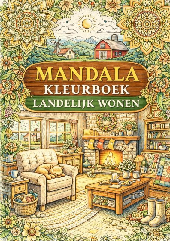 Omslag van Mandala kleurboek, Landelijk wonen