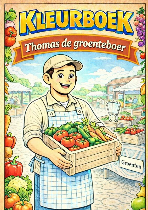 Omslag van Kleurboek, Thomas de Groenteboer. (Beroepen serie)