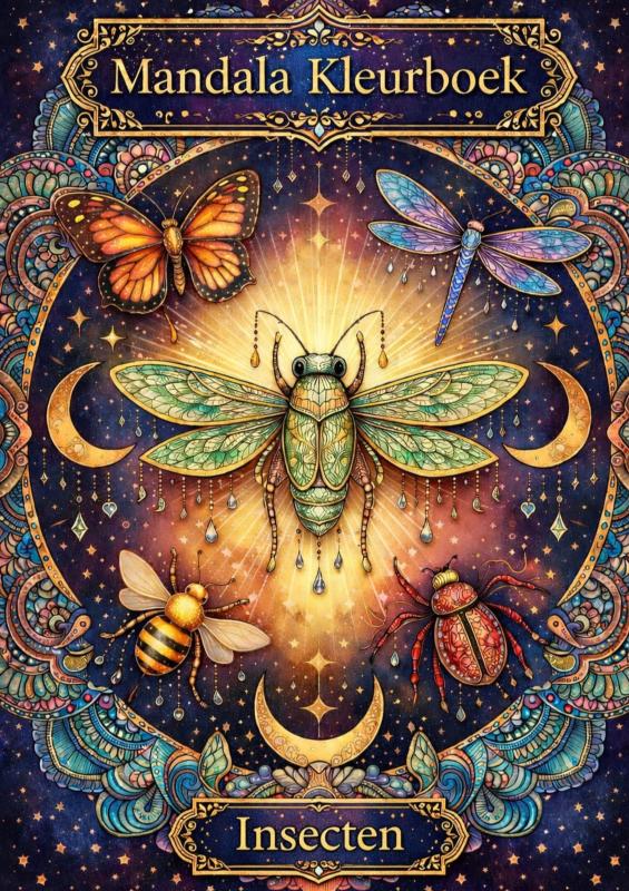 Omslag van Mandala kleurboek, Insecten.