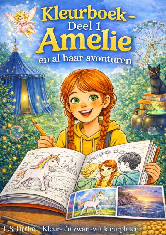 Omslag van Kleurboek Amelie en al haar avonturen - deel 1