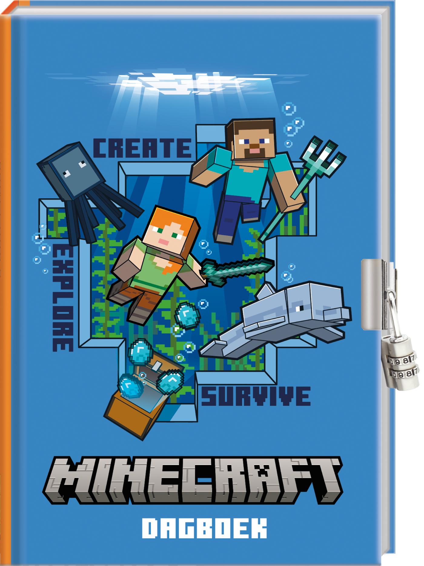 Omslag van Dagboek met slot - Minecraft