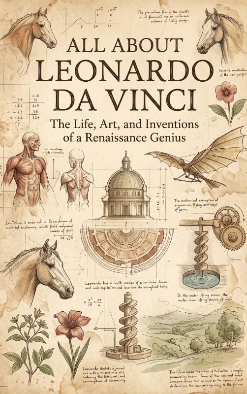 Omslag van All About Leonardo da Vinci