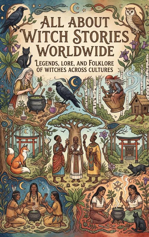 Omslag van All About Witch Stories Worldwide