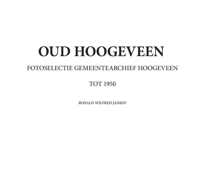 Omslag van OUD HOOGEVEEN
