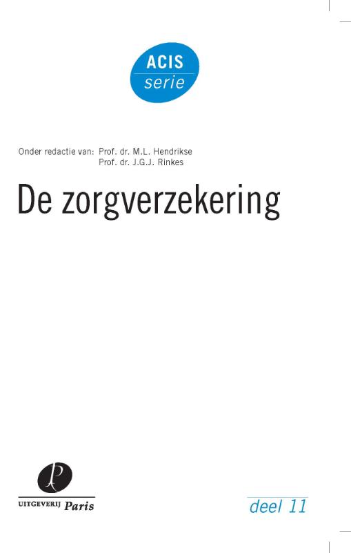 Omslag van De zorgverzekering