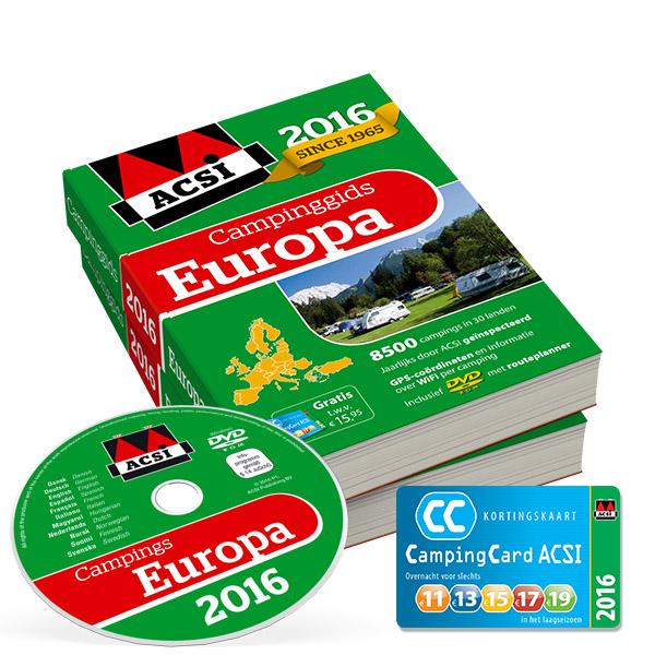 Omslag van ACSI Campinggids Europa 2016 + app