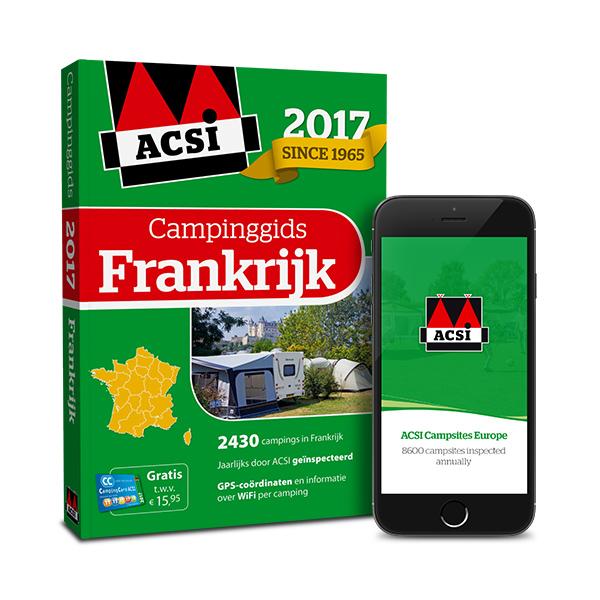 Omslag van ACSI Campinggids Frankrijk 2017 + app