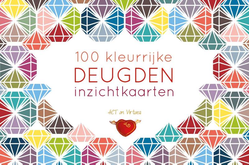 Omslag van 100 kleurrijke deugden inzichtkaarten