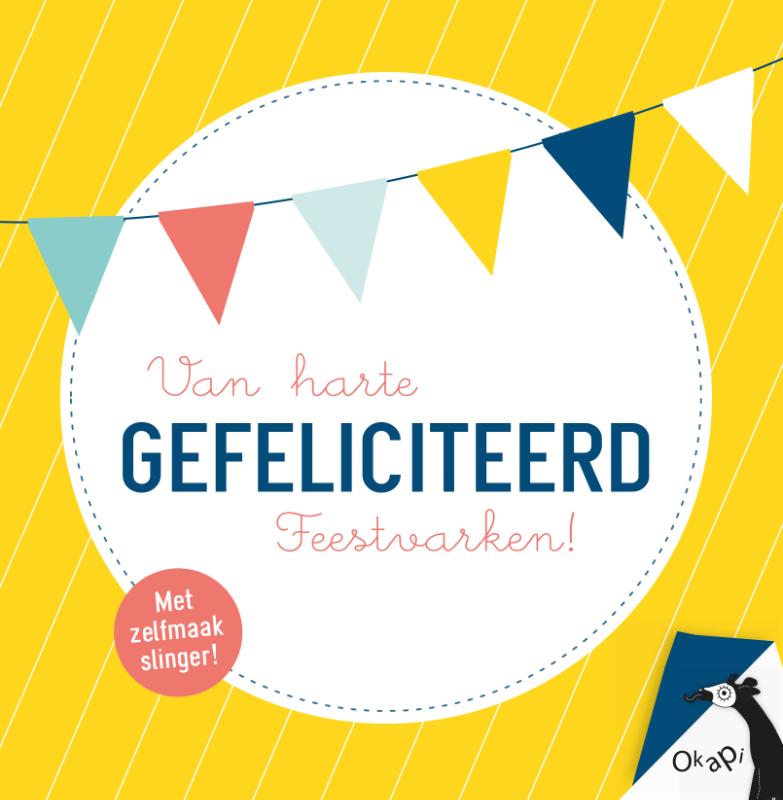 Omslag van Van harte gefeliciteerd feestvarken (set van 5)