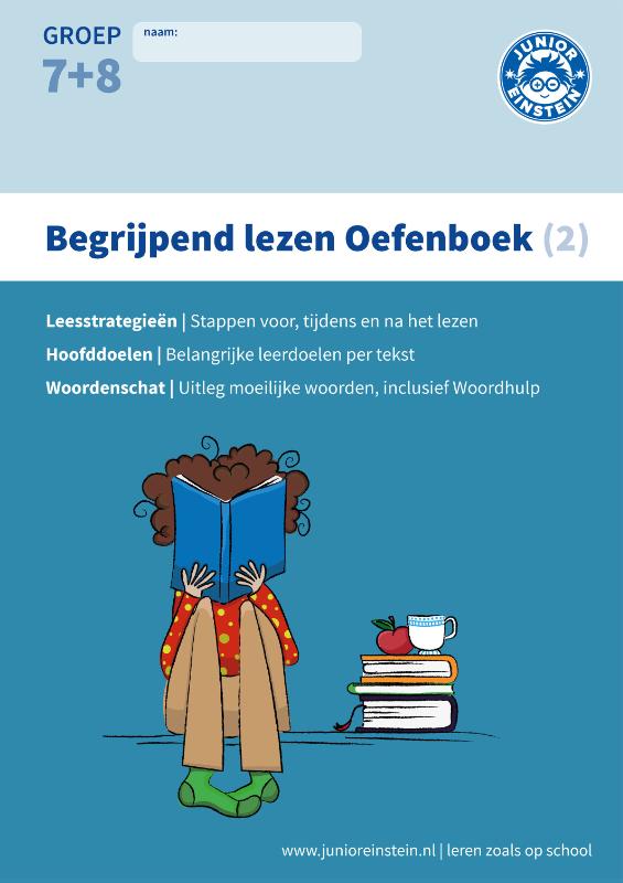 Omslag van Begrijpen lezen opgaven- en antwoordenboek, Deel 2. Verschillende type teksten en bijbehorende doelen.