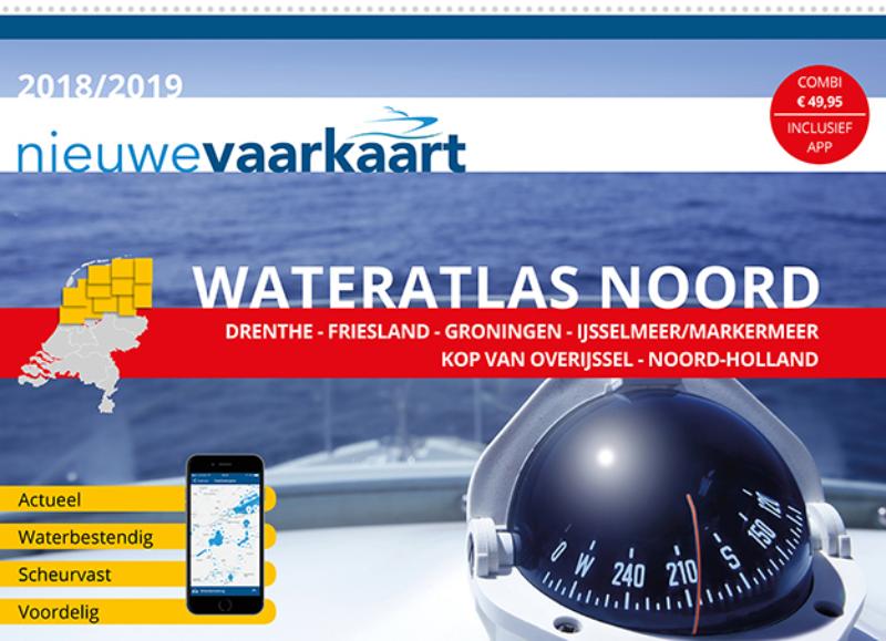Omslag van Waterkaart Nederland Noord - 2018 - wateratlas - Nieuwe Vaarkaart