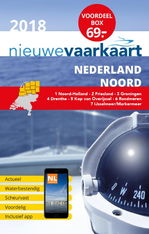 Omslag van Waterkaart Nederland Noord - 2018 - voordeelbox - Nieuwe Vaarkaart