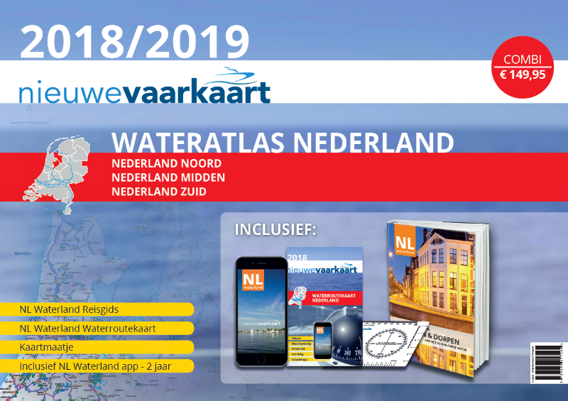 Omslag van Waterkaart Nederland - 2018 - alles-in-één pakket - Nieuwe Vaarkaart